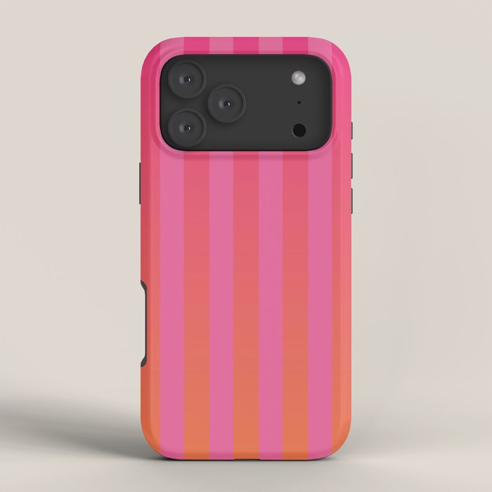 Dreamy Future Stripes Hot Pink and Orange Ombre Gradient Pattern iPhone Case Gallery Image 4