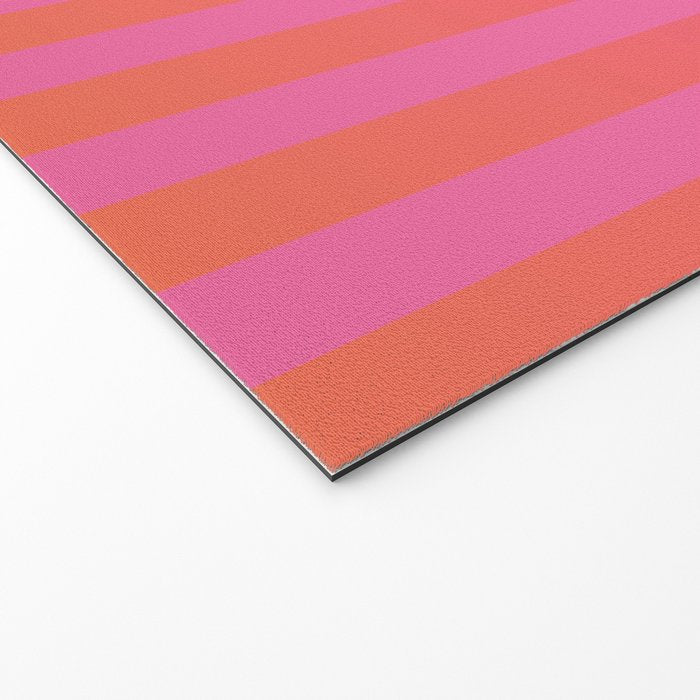Dreamy Future Stripes Hot Pink and Orange Ombre Gradient Pattern Welcome Mat Gallery Image 2