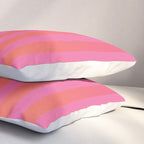 Dreamy Future Stripes Hot Pink and Orange Ombre Gradient Pattern Pillow Sham Gallery Image 3