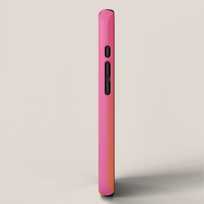 Dreamy Future Stripes Hot Pink and Orange Ombre Gradient Pattern iPhone Case Gallery Image 2