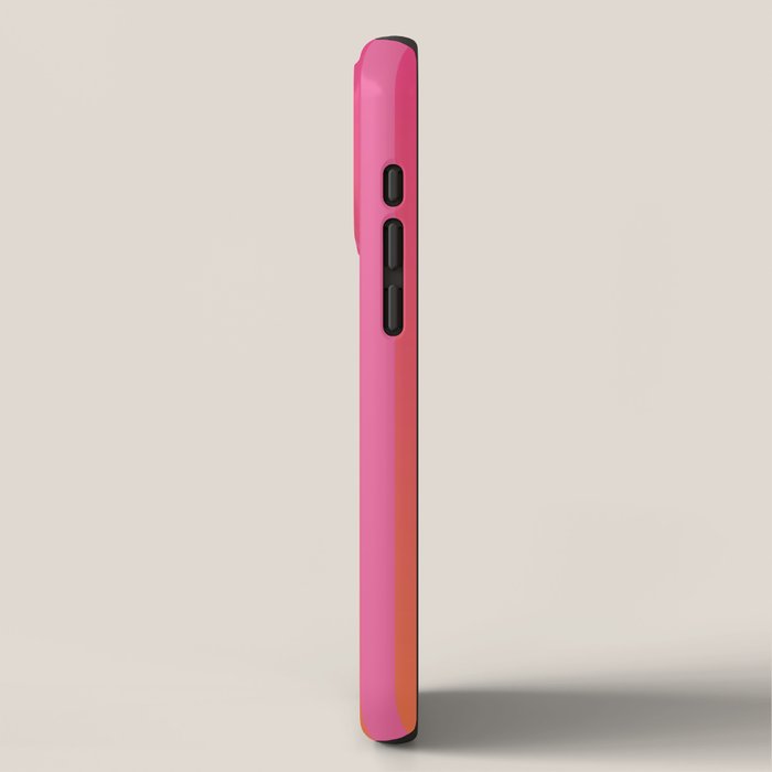 Dreamy Future Stripes Hot Pink and Orange Ombre Gradient Pattern iPhone Case Gallery Image 2