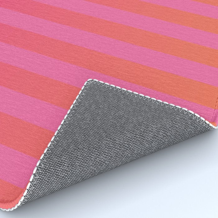Dreamy Future Stripes Hot Pink and Orange Ombre Gradient Pattern Rug Gallery Image 4