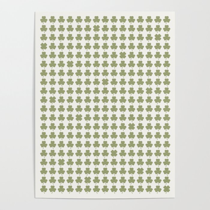 Clovers XXVII Natural Green Botanical Pattern Poster Gallery Image 4