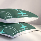 Mid Century Modern Stars Deep Sea Green Pillow Sham Gallery Image 3
