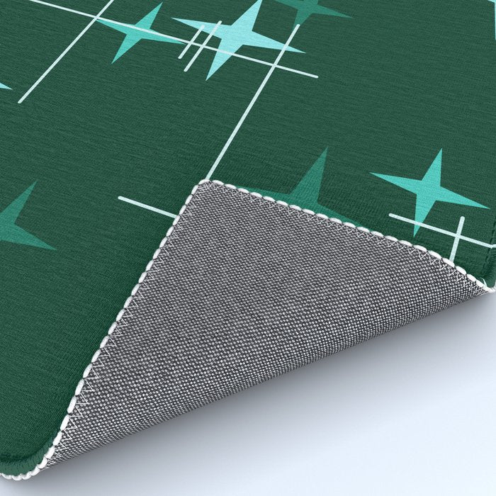 Mid Century Modern Stars Deep Sea Green Rug Gallery Image 4