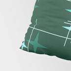 Mid Century Modern Stars Deep Sea Green Pillow Sham Gallery Image 4