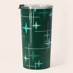 Mid Century Modern Stars Deep Sea Green Travel Mug Gallery Image 3