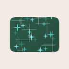 Mid Century Modern Stars Deep Sea Green Bath Mat Gallery Image 1