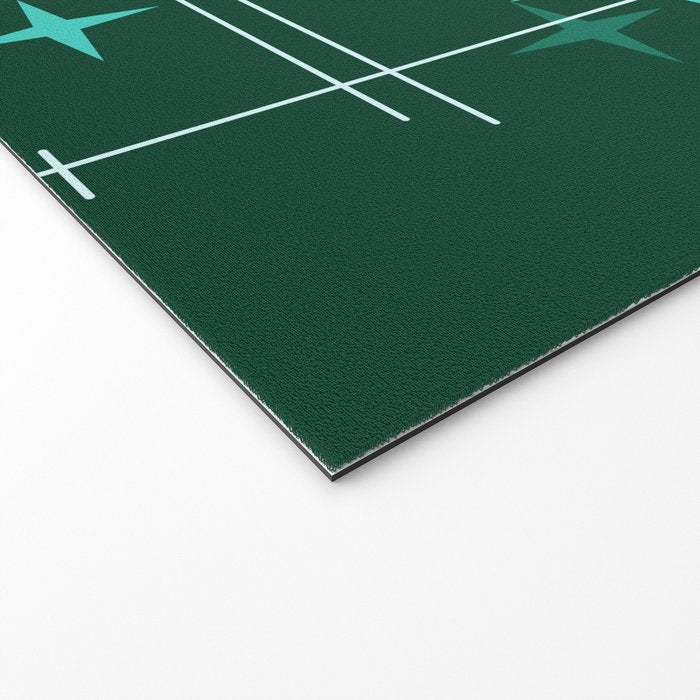 Mid Century Modern Stars Deep Sea Green Welcome Mat Gallery Image 2