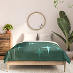 Mid Century Modern Stars Deep Sea Green Comforter Gallery Image 3