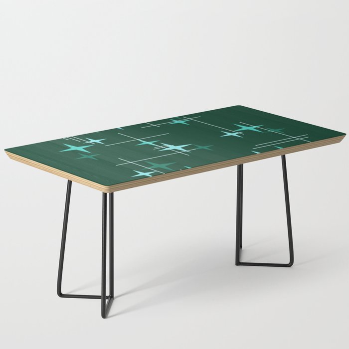 Mid Century Modern Stars Deep Sea Green Coffee Table Gallery Image 1