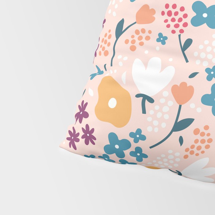 Tiny little flowers on pink background Pillow Sham Gallery Image 4