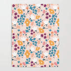 Tiny little flowers on pink background Poster Gallery Image 4