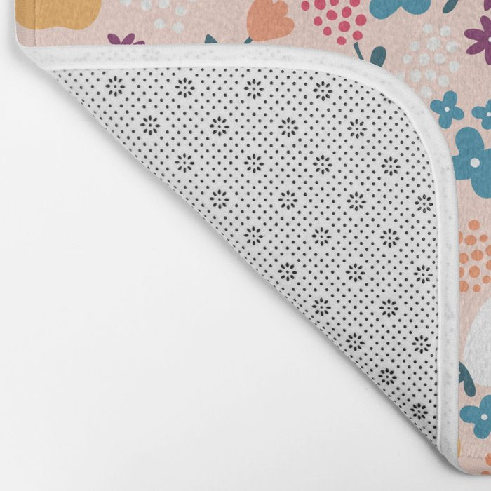 Tiny little flowers on pink background Bath Mat Gallery Image 2