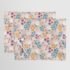 Tiny little flowers on pink background Placemat Gallery Image 1