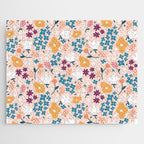 Tiny little flowers on pink background Jigsaw Puzzle Gallery Image 1