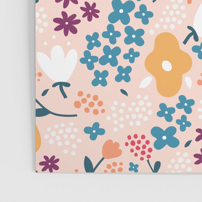 Tiny little flowers on pink background Poster Gallery Image 3