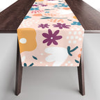 Tiny little flowers on pink background Table Runner Gallery Image 1