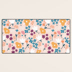 Tiny little flowers on pink background Desk Mat Gallery Image 3