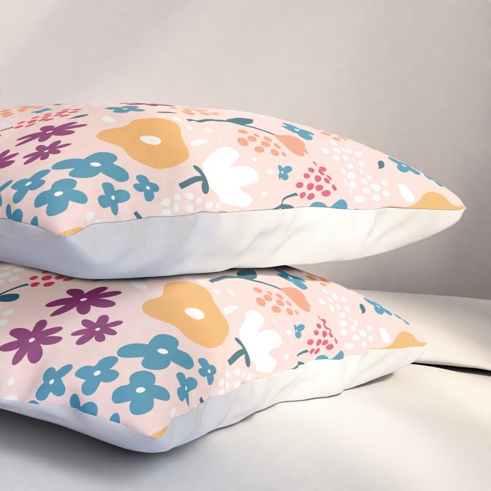 Tiny little flowers on pink background Pillow Sham Gallery Image 3