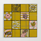 Virgo Checkered Print Wood Wall Art Gallery Image 1