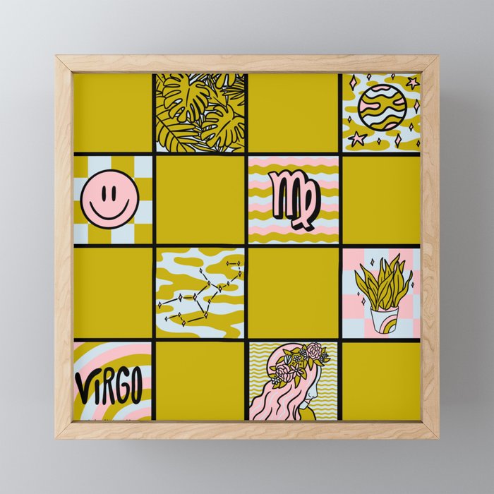 Virgo Checkered Print Mini Art Print Gallery Image 1