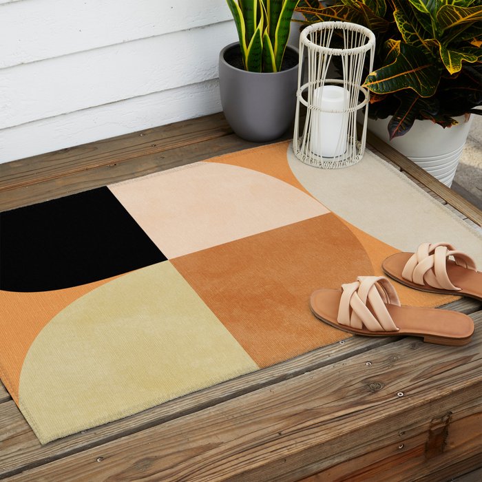 retro mid mod summer Outdoor Rug Gallery Image 2