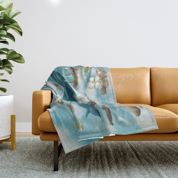 Ocean Meets Sky - from picture book Throw Blanket Gallery Image 1