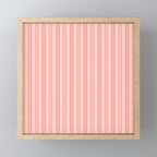 Classic Pastel Blush Pink Double Stripe Pattern Mini Art Print Gallery Image 1