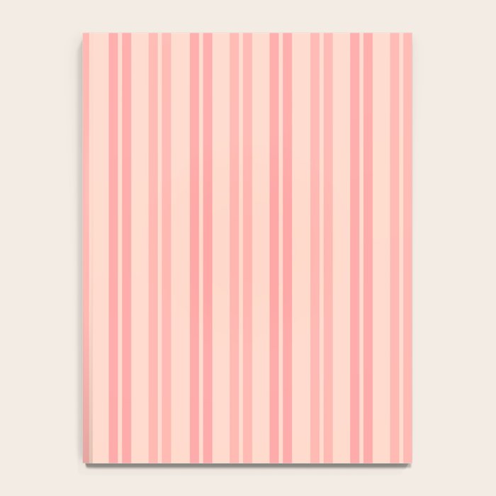 Classic Pastel Blush Pink Double Stripe Pattern Notebook Gallery Image 4