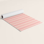 Classic Pastel Blush Pink Double Stripe Pattern Yoga Mat Gallery Image 2