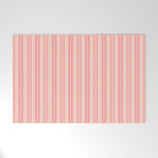 Classic Pastel Blush Pink Double Stripe Pattern Welcome Mat Gallery Image 1