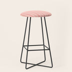 Classic Pastel Blush Pink Double Stripe Pattern Stool Gallery Image 1