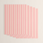 Classic Pastel Blush Pink Double Stripe Pattern Wrapping Paper Gallery Image 3