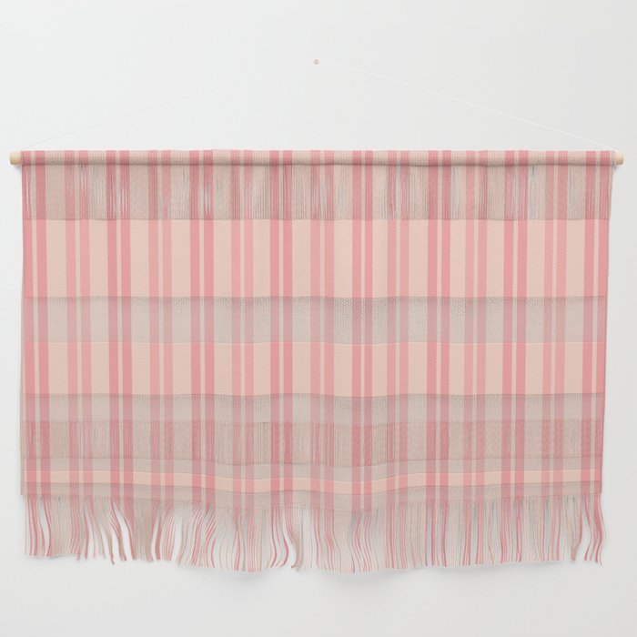 Classic Pastel Blush Pink Double Stripe Pattern Wall Hanging Gallery Image 1