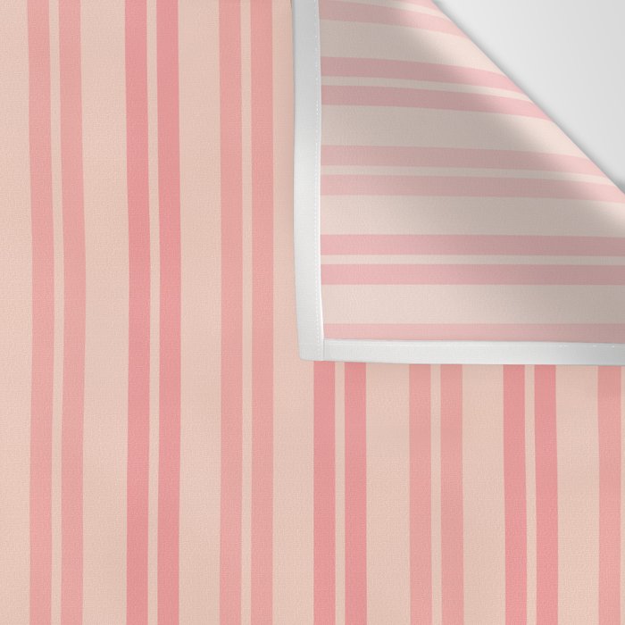 Classic Pastel Blush Pink Double Stripe Pattern Wall Tapestry Gallery Image 3