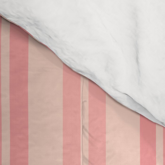 Classic Pastel Blush Pink Double Stripe Pattern Comforter Gallery Image 4
