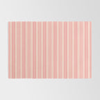 Classic Pastel Blush Pink Double Stripe Pattern Rug Gallery Image 2