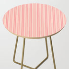 Classic Pastel Blush Pink Double Stripe Pattern Side Table Gallery Image 2