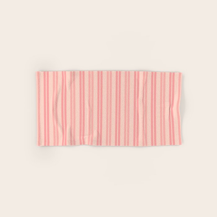Classic Pastel Blush Pink Double Stripe Pattern Bath Towel Gallery Image 1