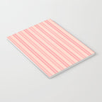 Classic Pastel Blush Pink Double Stripe Pattern Notebook Gallery Image 3