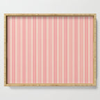 Classic Pastel Blush Pink Double Stripe Pattern Serving Tray Gallery Image 1