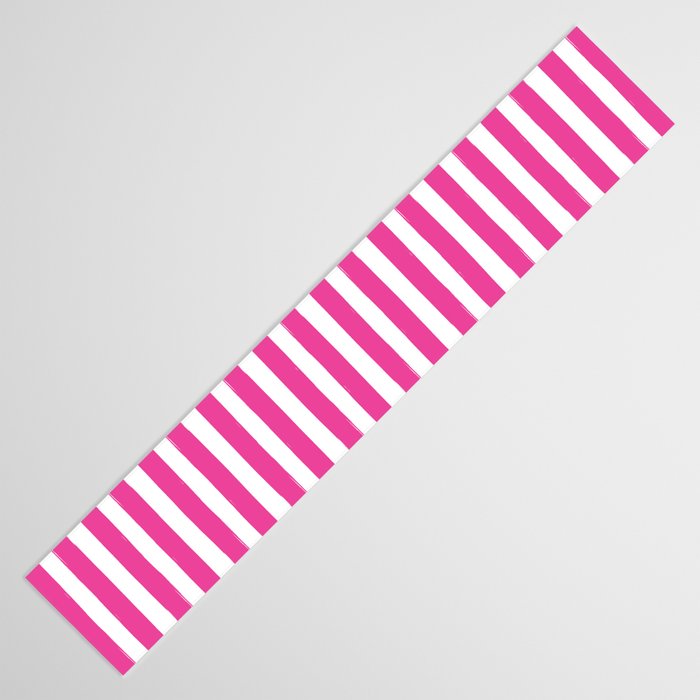 Pink and White Cabana Stripes Palm Beach Preppy Table Runner Gallery Image 3