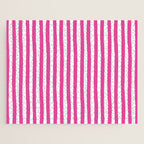 Pink and White Cabana Stripes Palm Beach Preppy Jigsaw Puzzle Gallery Image 1