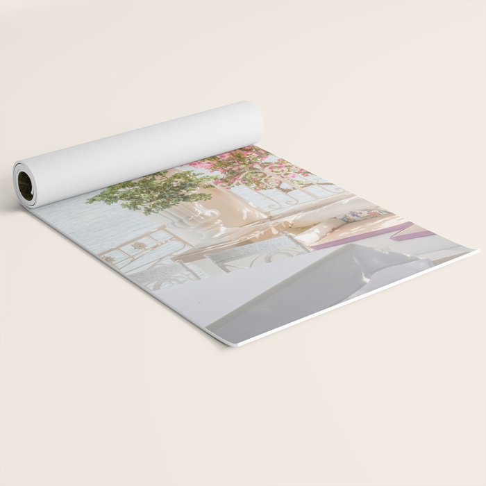 Sorrento Vibes | Balcony In Italy With Pink Flowers Photo Print | Summer Travel Photography Yoga Mat Gallery Image 2