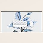 Blue leaves Desk Mat Gallery Image 1