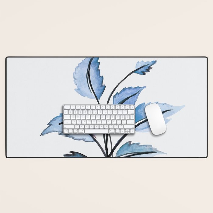 Blue leaves Desk Mat Gallery Image 1