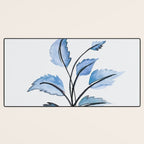 Blue leaves Desk Mat Gallery Image 3