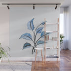 Blue leaves Wall Mural Gallery Image 1