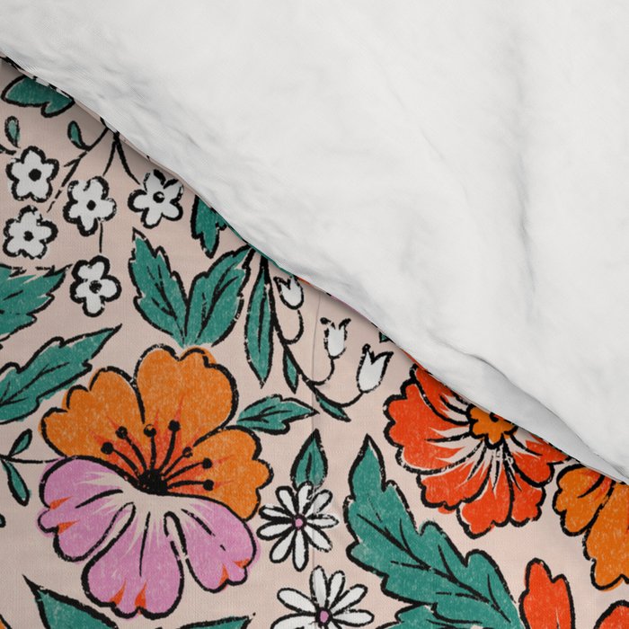 Posey - pink, orange, and teal Comforter Gallery Image 4